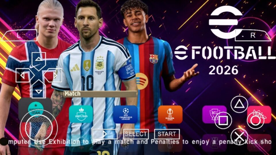 eFootball PES 2026 PPSSPP Files, Real Faces & Offline